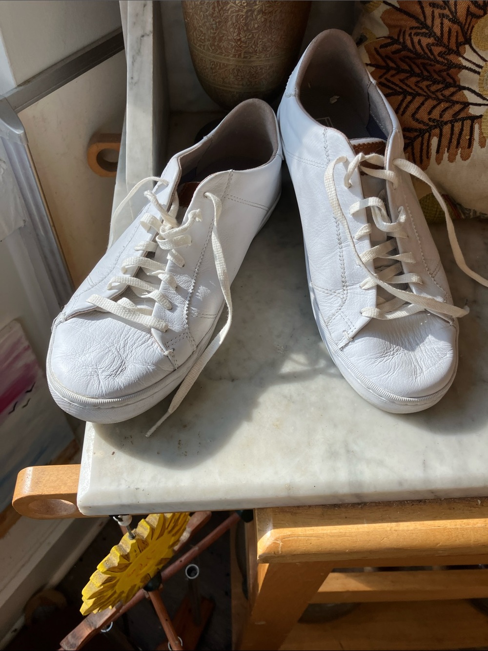 Cole Haan White Leather Low-Top Lace-Up Sneakers